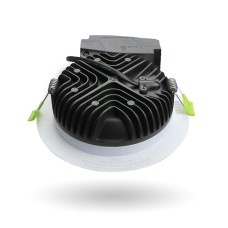 Đèn LED âm trần 10W Diamond Kingled DDL-10SS-T120-DM-CB viền bạc mặt cong lỗ khoét 90mm ánh sáng đổi màu