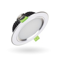 Đèn LED âm trần 10W Diamond Kingled viền bạc mặt phẳng lỗ khoét 90mm ánh sáng trắng